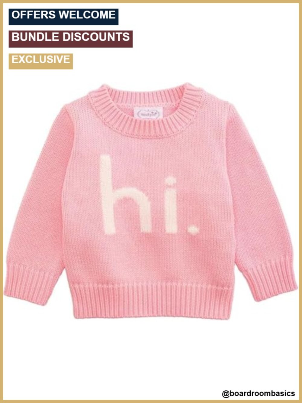Infant Girls Knit Sweater Pullover 100% Cotton Long Sleeve